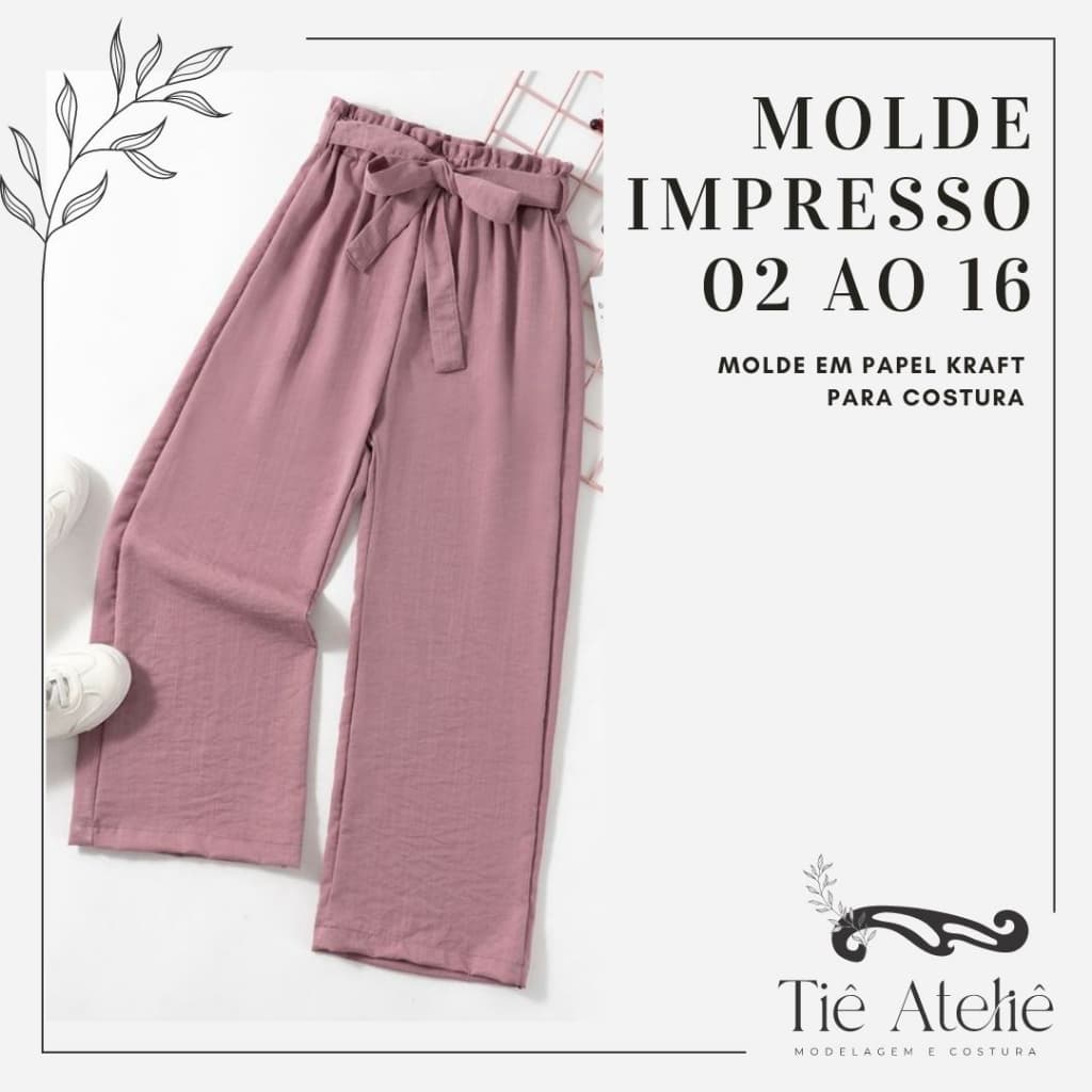 MOLDE  PARA COSTURA DE PANTALONA INFANTIL MODELAGEM EM PAPEL KRAFT