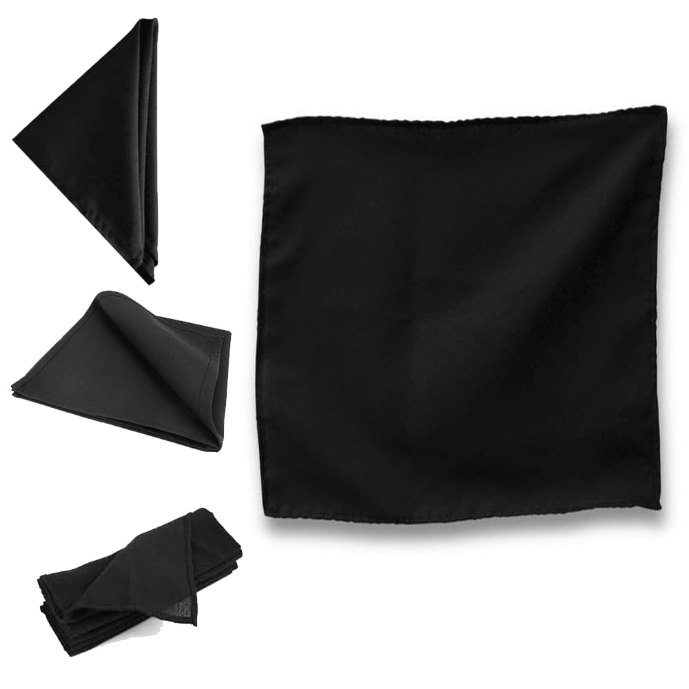 Guardanapo KIT COM 6 PEÇAS EM TECIDO 25X25 30X30 35X35 cm Oxford premium PRETO