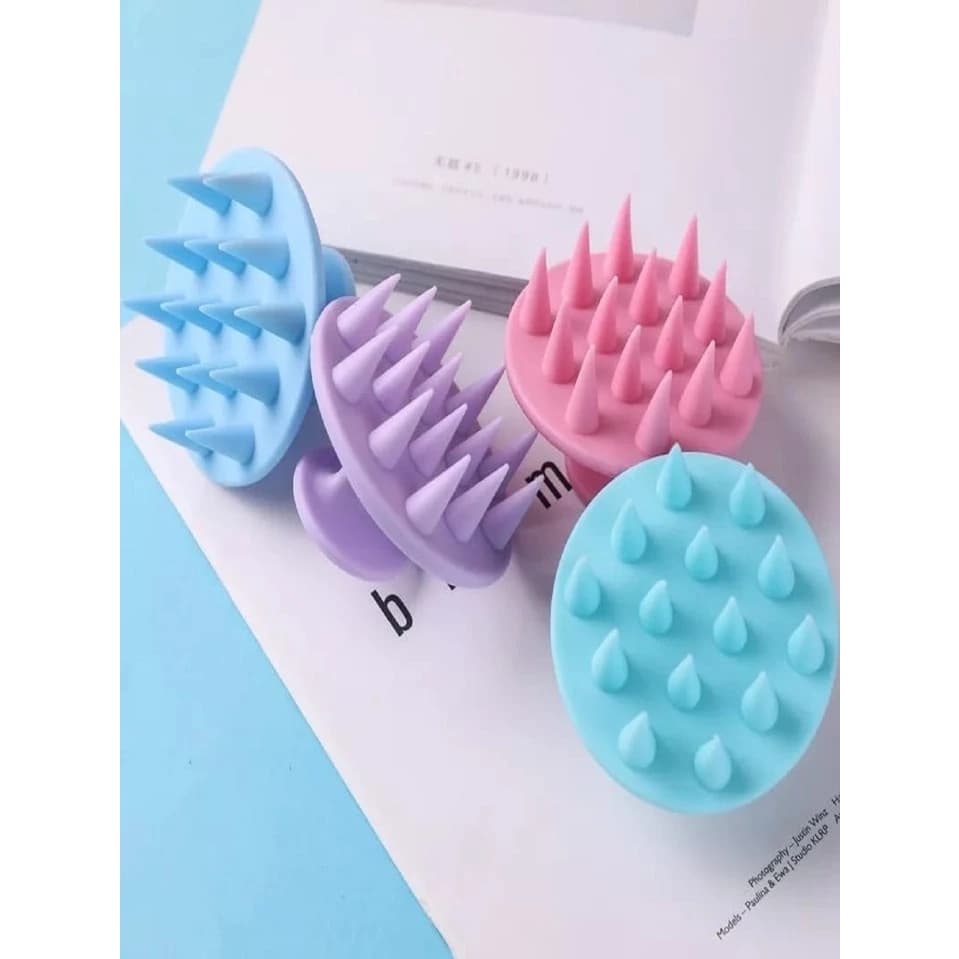 Escova Massageadora De Silicone Couro Cabeludo Anti-Deslizante Para Cuidado De Saúde Com Cabo Flexível