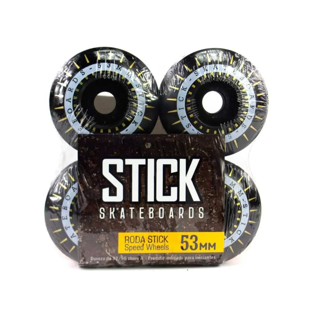 Roda Para Skate 53 Mm Dureza 95a Marca Stick Preta presente