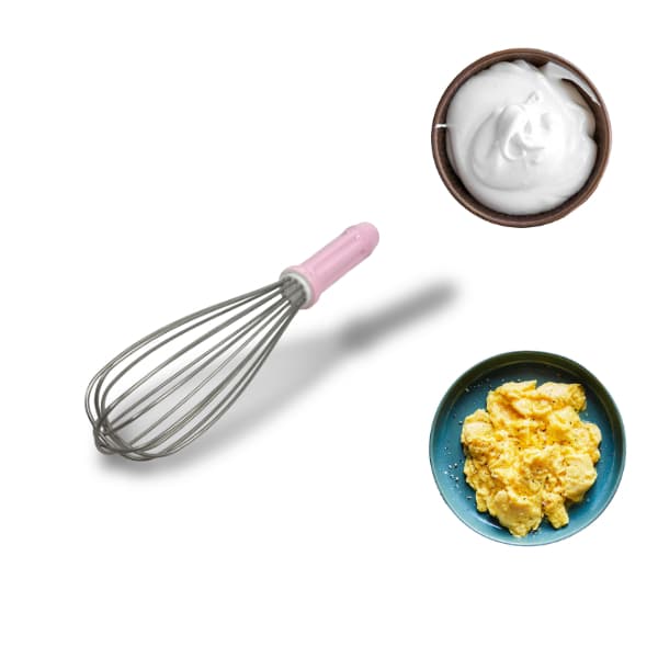 Batedor de Bolo Ovos 30cm Profissional Rosa mexedor, fuê, fuet, foueté, receitas, utensílios, culinária/melhor maneira para sua receita - Formato pêra