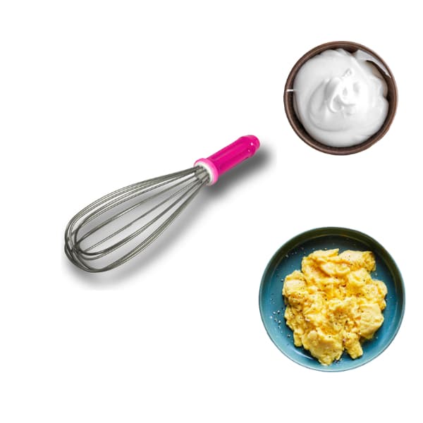 Batedor de Bolo Ovos 30cm Profissional Rosa mexedor, fuê, fuet, foueté, receitas, utensílios, culinária/melhor maneira para sua receita - Formato pêra