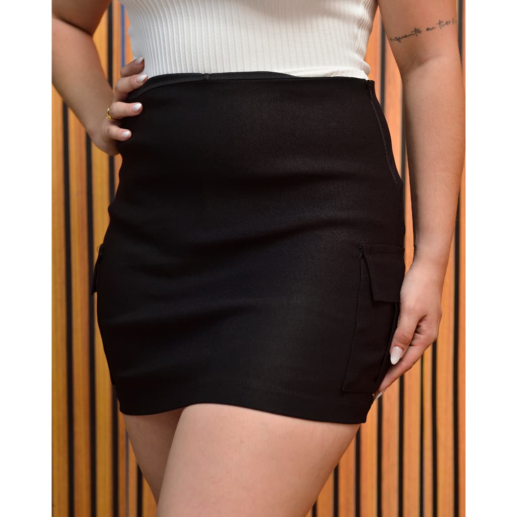 Short Saia Cargo Bolso Lateral Bengaline MODA 2023