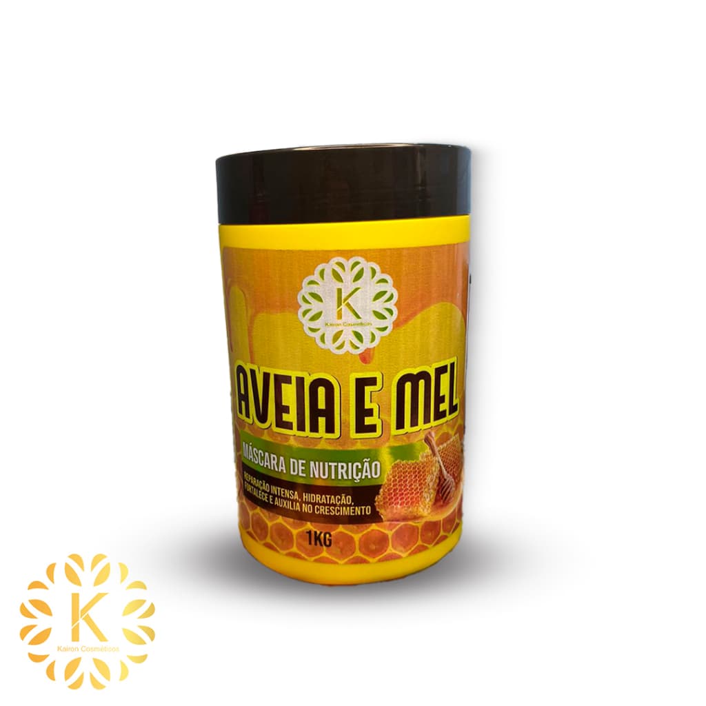 Máscara de Nutrição para Cabelos Aveia e Mel 1kg Kairon Cosméticos tratamento