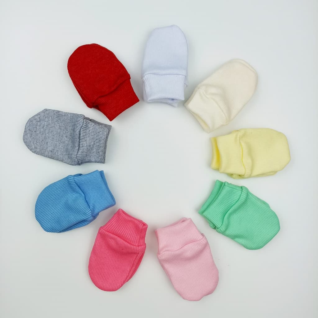 6 Pares de Luvas Bebê Recém Nascido Malha Canelada Luvinha Enxoval Maternidade Menino Menina RN NÃO TROCAMOS CORES