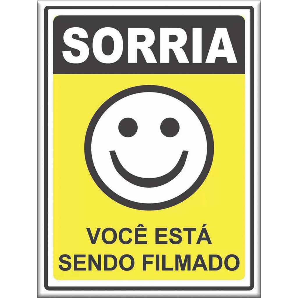 Placa Advertência Sorria Você Está Sendo Filmado Portão Aviso Mod.02