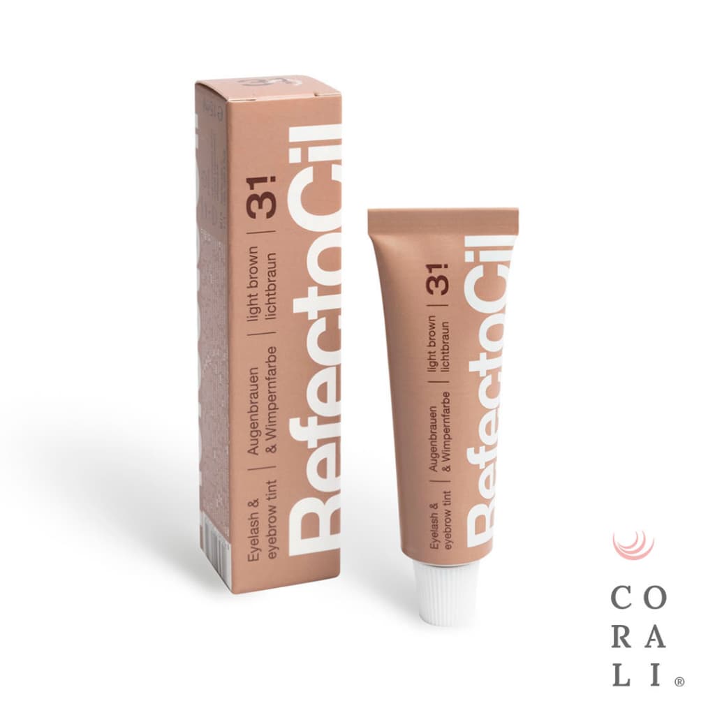 Tintura Profissional Sem Amônia para Cílios, Sobrancelhas e Barba 3.1 Castanho Claro Refectocil 15ml