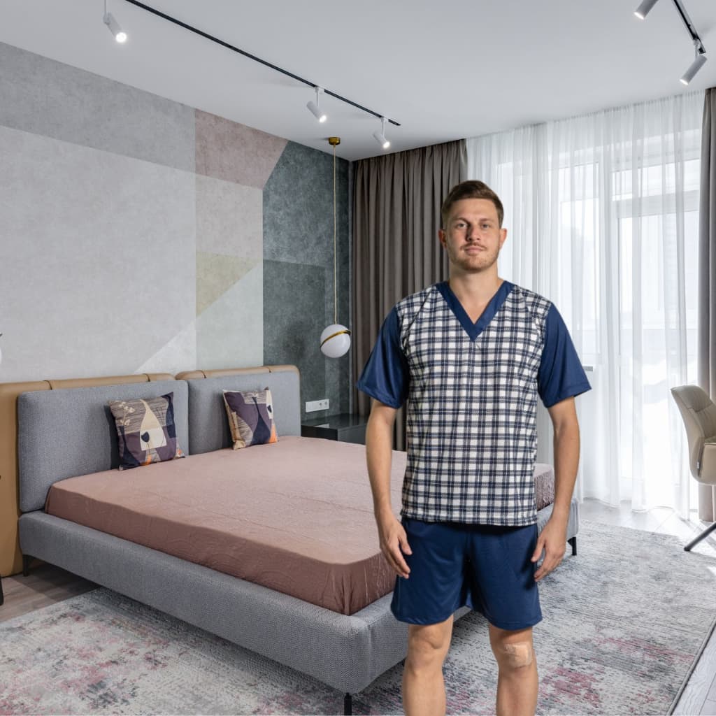 Pijama Manga Curta XGG Masculino Plus Size Decote V Estampas Variadas Conjunto Conforto Malha Tecido Estampado e Liso
