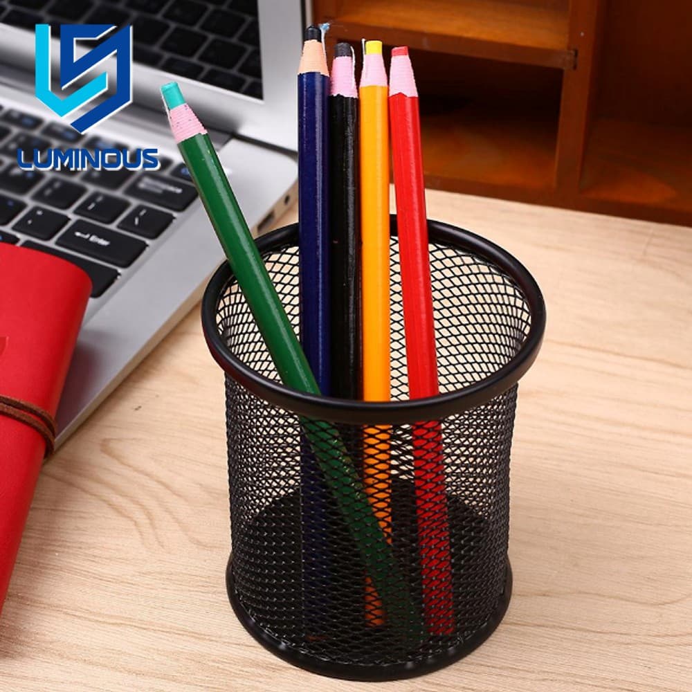 Porta Canetas escritorio lapis organizador mesa redondo metal aramado