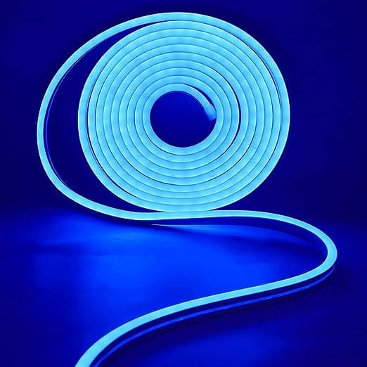 Fita Led 5m Neon Azul Alto Brilho Flexivel 12v Bivolt