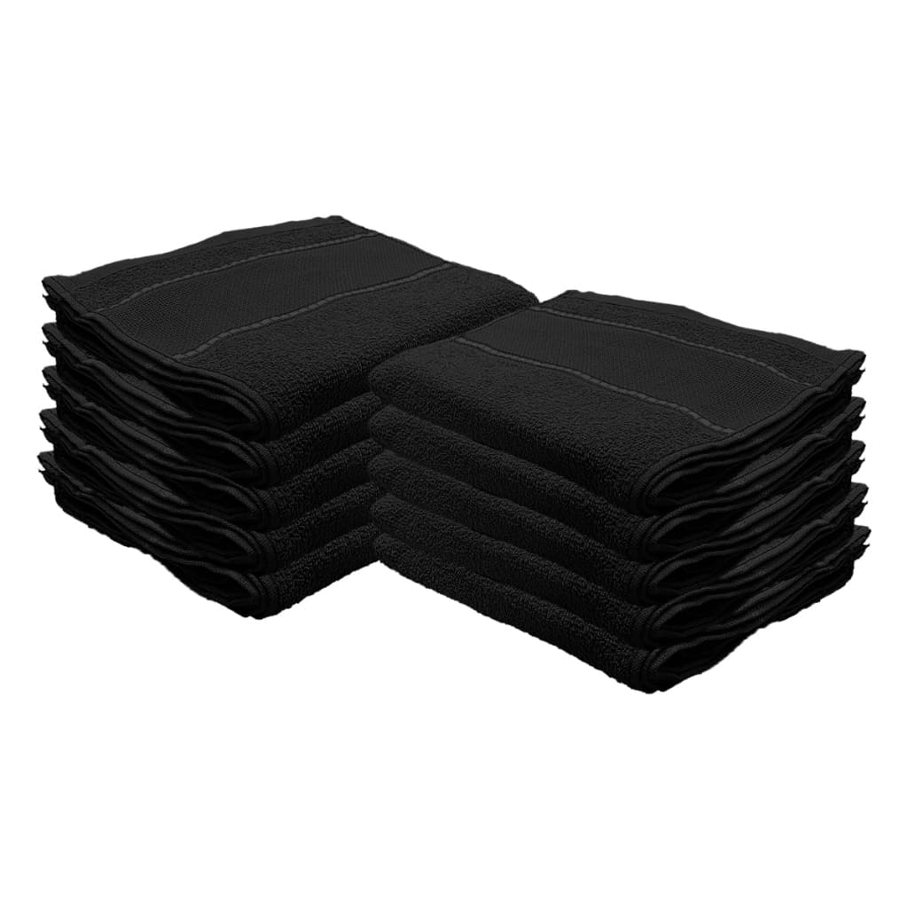 Kit 10 Toalha Preta P/ Salão Beleza Lavabo Lavabinho 29x45cm Barra P/ bordar P/ Mão Rosto Manicure