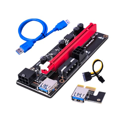 pci-e riser ver 009s express 1x 4x 8x 16x extensor riser adaptador cartão sata 15pin a 6 pinos cabo de alimentação