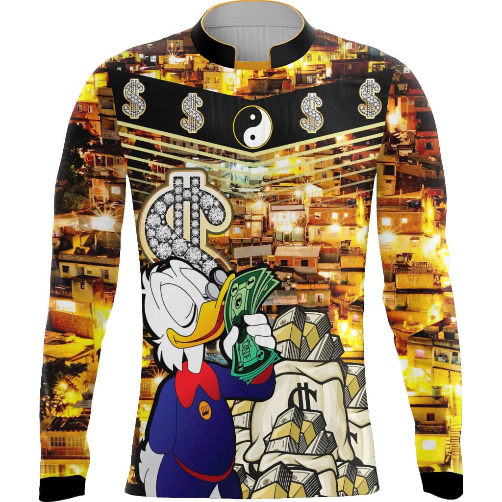 Camisa/Camiseta manga longa/comprida de quebrada Pousadão Milionário - Tio Patinhas - Cifrão