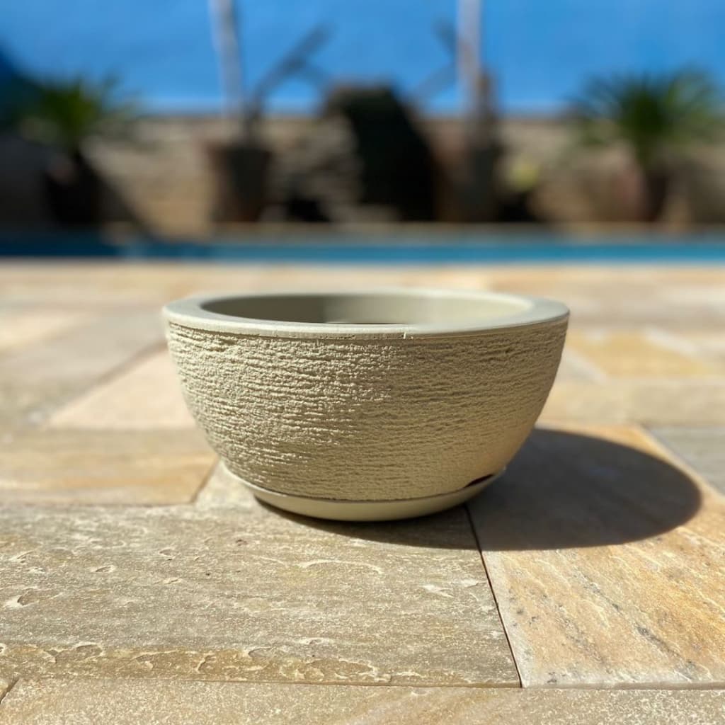 Vaso Decorativo Bacia Mini Polietileno para Plantas com Prato Coletor 26x13