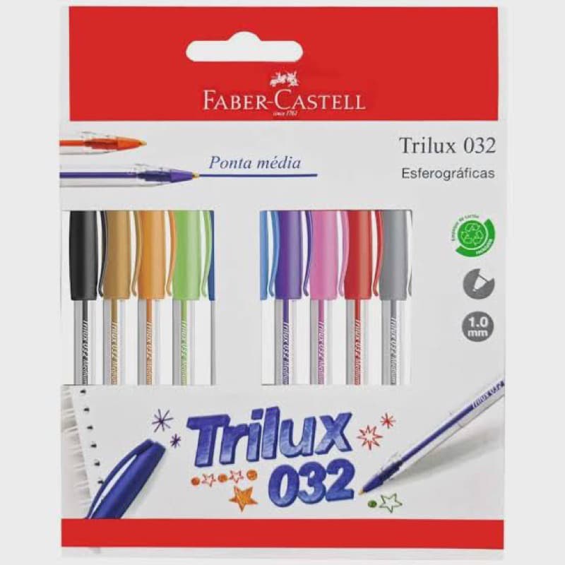 Kit Caneta Esferográfica Trilux Colors Faber Castell C/10