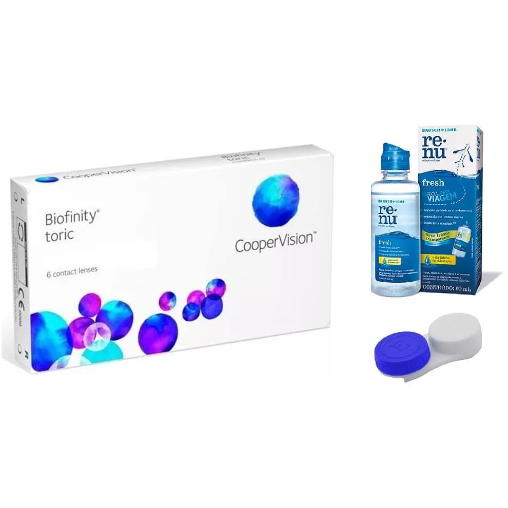 Lente De Contato Biofinity Astigmatismo Tórica Coopervision Com estojo e Renu