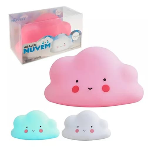 Luminária Abajur LED em Formato de Nuvem Infantil