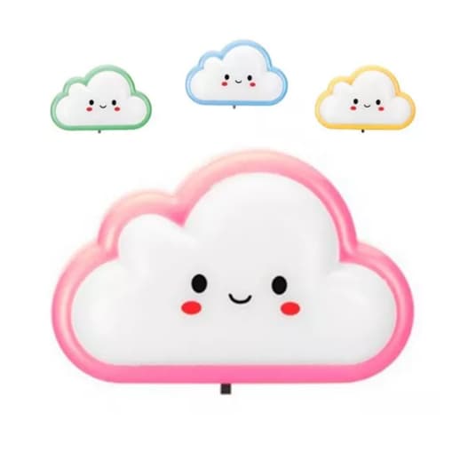 Mini Abajur De Tomada Infantil Luz De Led Nuvem Quarto Bebe