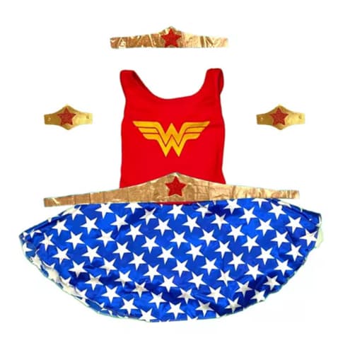 Roupa Infantil Fantasia Aniversário Mulher Maravilha