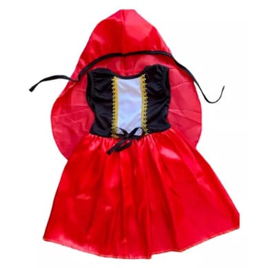 Vestido Infantil Chapeuzinho Vermelho C/ Capuz