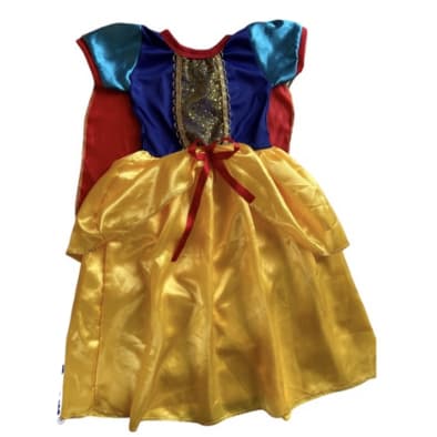 Vestido Infantil Fantasia Princesa Branca de Neve