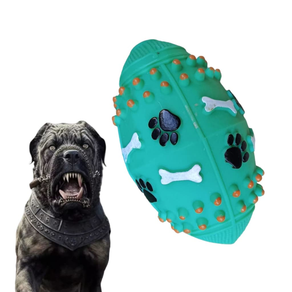 Brinquedo Bola Futebol Americano Para Cães de Grande e Médio Porte Com Apito Colorida