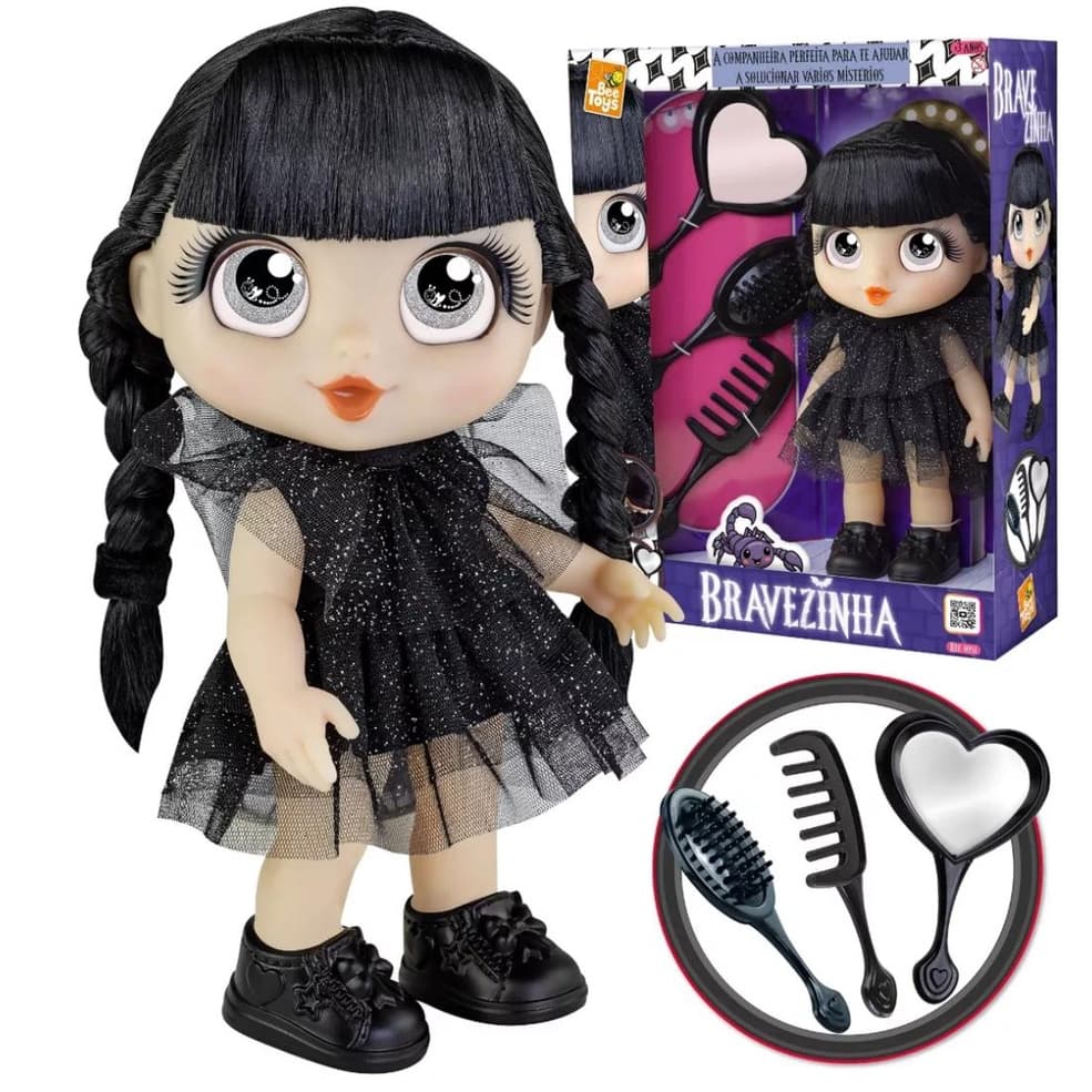 Boneca Bravezinha Em Vinil Com Acessórios Pente Escova e Espelho - Envio Imediato-