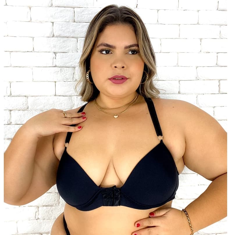 Sutiã Plus Size Nadador Fecho Frontal Reforçado Sutiã Plus Size Com Bojo