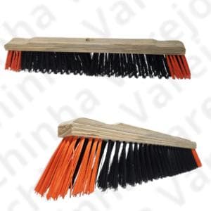 Vassourão Gari Grande base madeira 40cm com Cabo Ideal para Limpeza Pesada Quintal rua, piso externo