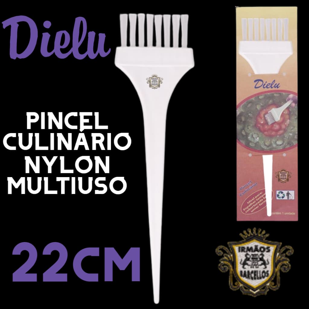 Pincel Culinário Multiuso Nylon Color 22CM - Utensílios De Cozinha Pincéis Para Untar Dielu