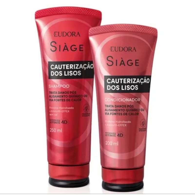 SIAGE SHAMPOO + CONDICIONADOR CAUTERIZAÇÃO DOS LISOS EUDORA 200ML
