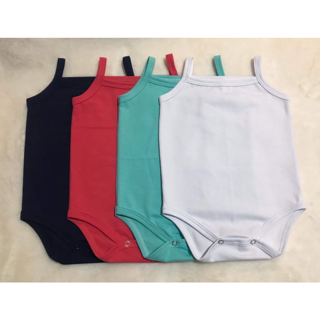 Kit Promocional 5 Body Alcinha de bebê Body Regata para bebe P ao GG (0-18 meses) - Roupa bebê Menina Kit promoção