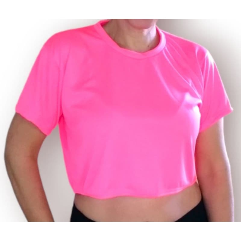 Camiseta Crop Curta Dry Fitness Academia Cores do Verão