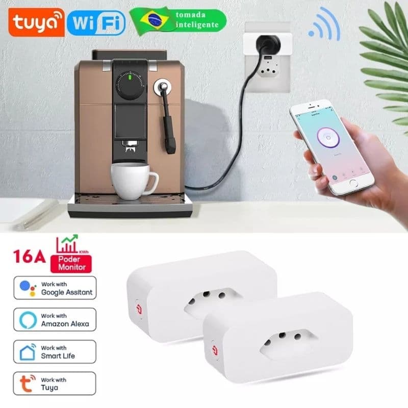 Tomada Inteligente WI-FI 16A comandos Alexa e Google