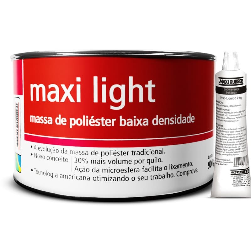 Massa Poliester Maxi Light 900G - Maxi Rubber