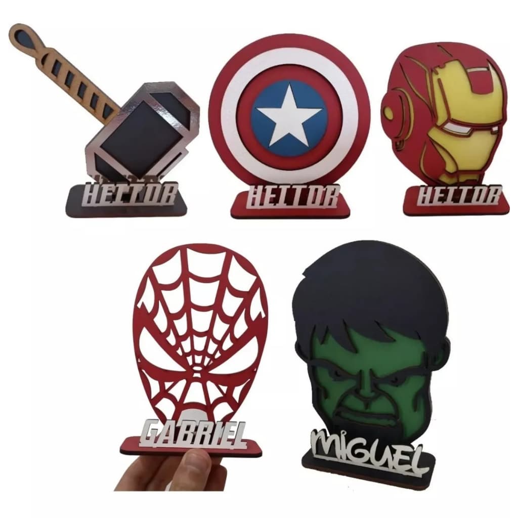 15 Centros Homem Aranha, Ferro, Capitao America, Thor E Hulk
