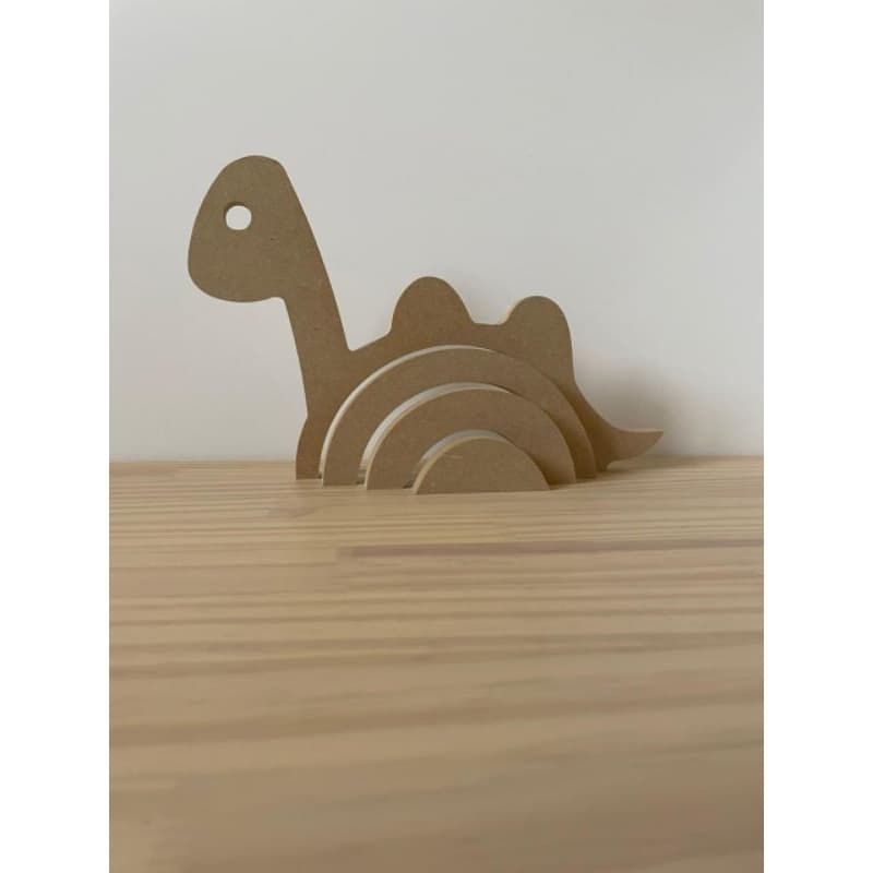Arco-Íris com Dinossauro – Peça Decorativa Pronta para Pintura