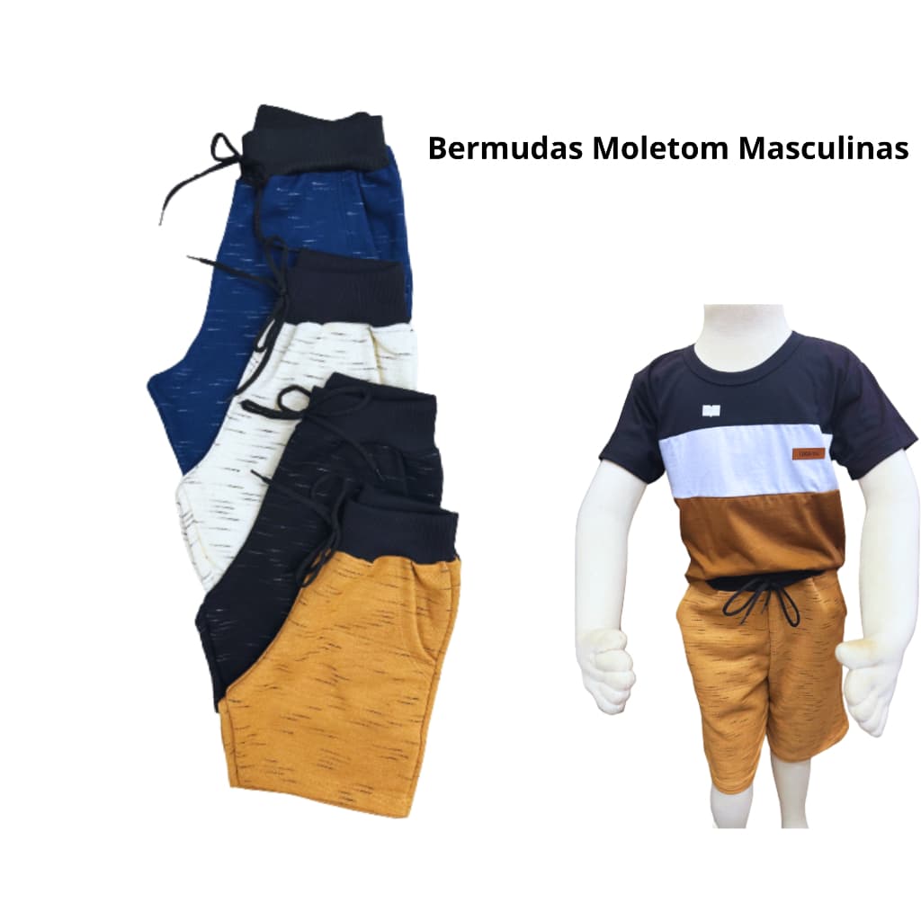 Bermudas Infantil Masculina Moletom
