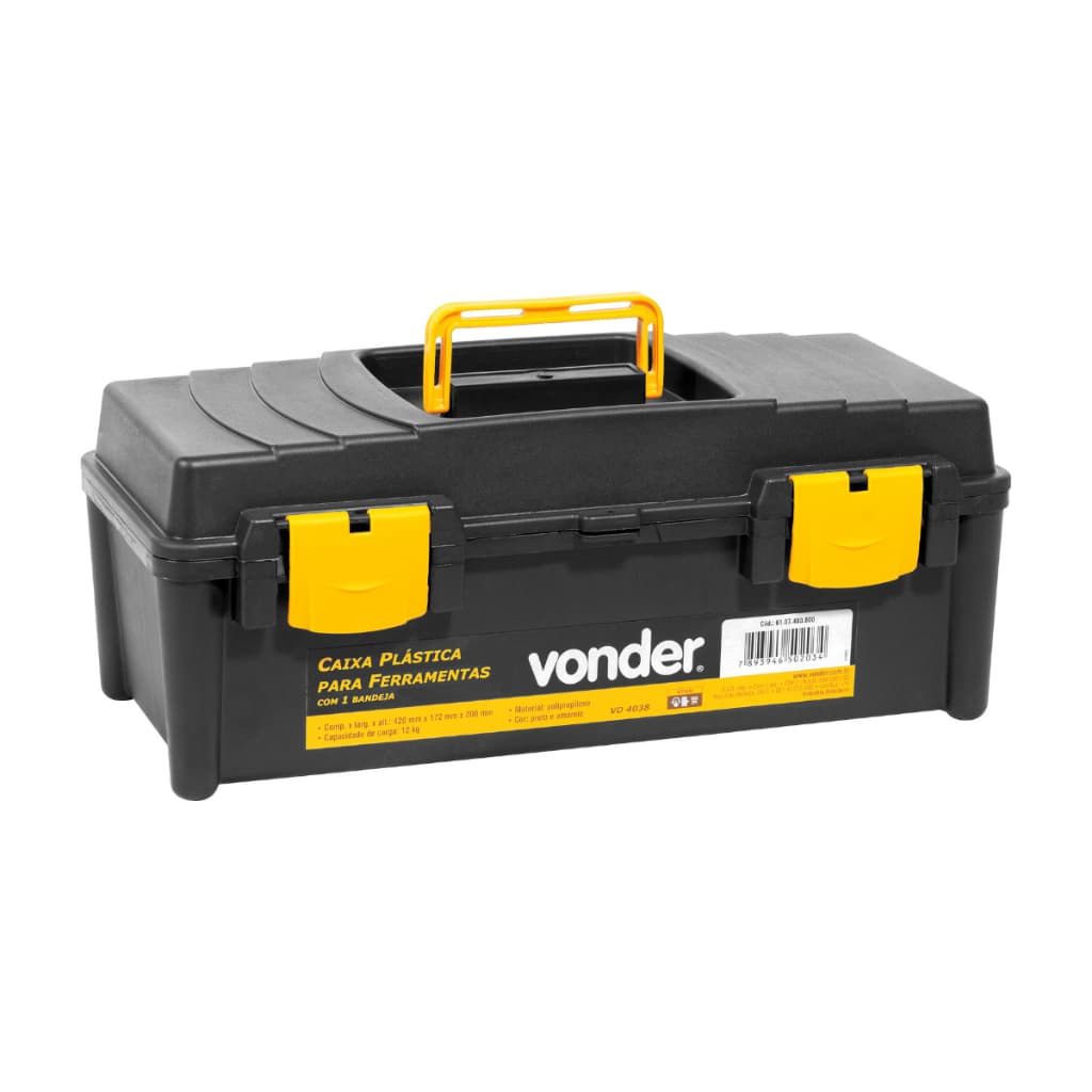 Caixa de Ferramentas com bandeja Vonder VD 4038