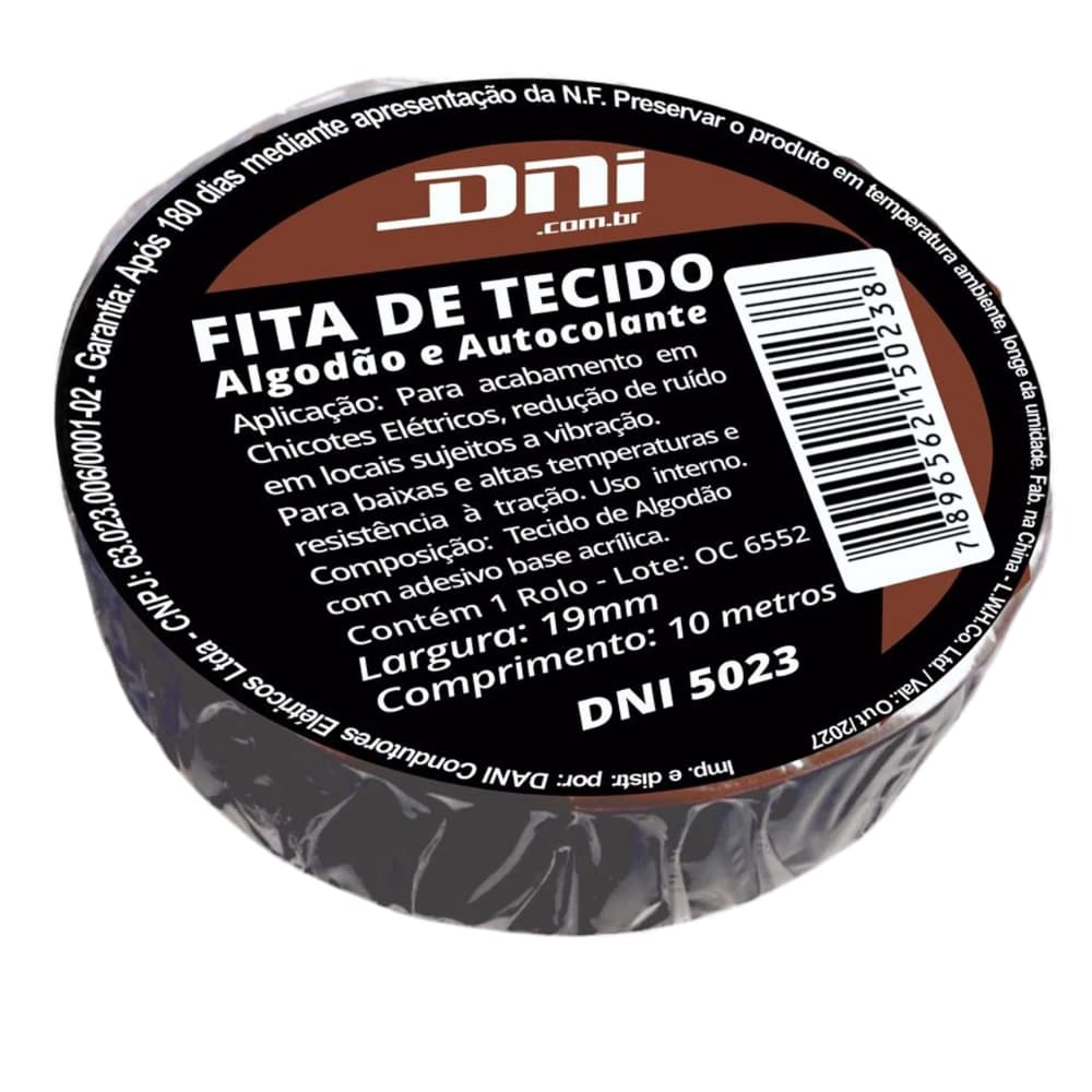 Fita Isolante Autocolante Tecido Chicote Lonada Com Cola Antichama Uso Versátil DNI