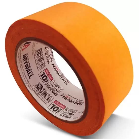 Fita Crepe Larga Laranja P/ Pintura E Drywall Premium 48x50