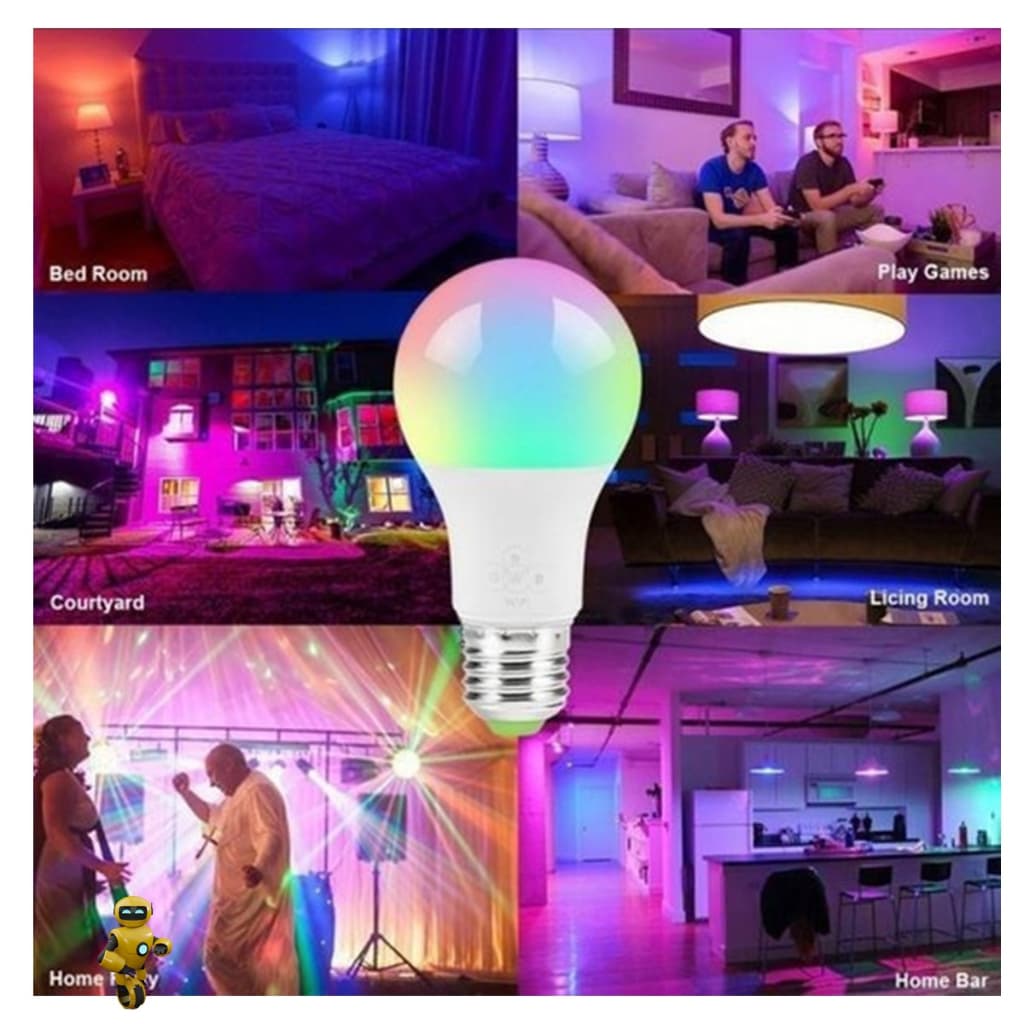 Lampada 16 Cores RGB Decorativa Decorativa Para Ambiente Conforto 7W C/ Controle Remoto