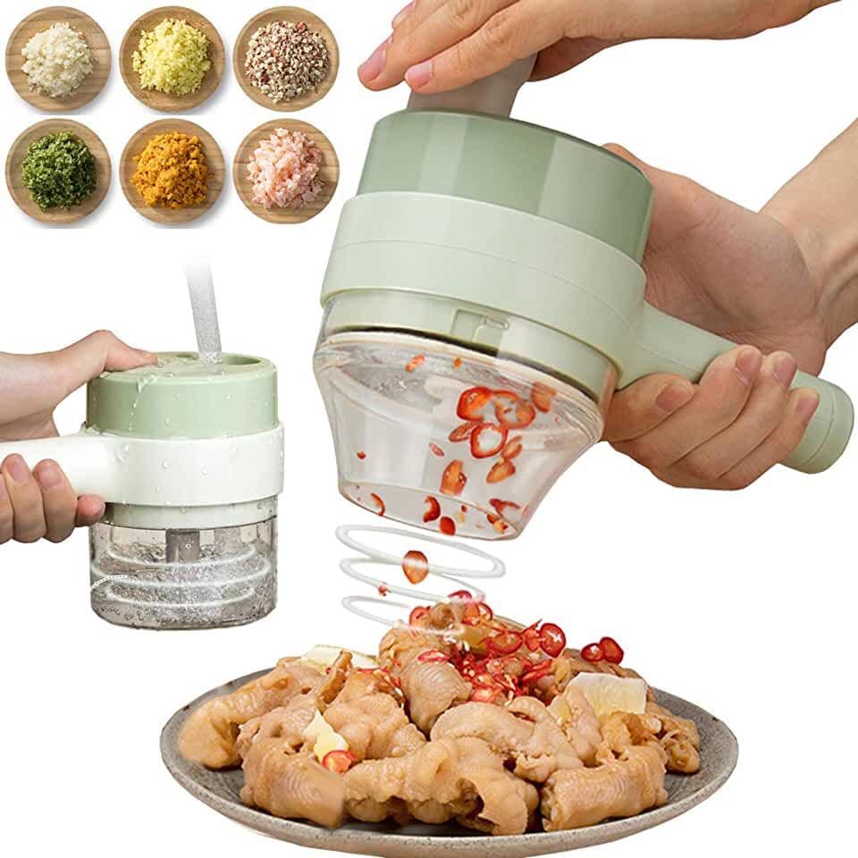 Mini Processador Elétrico cortador e fatiador de legumes mini picador de alimentos elétrico fatiador de legumes