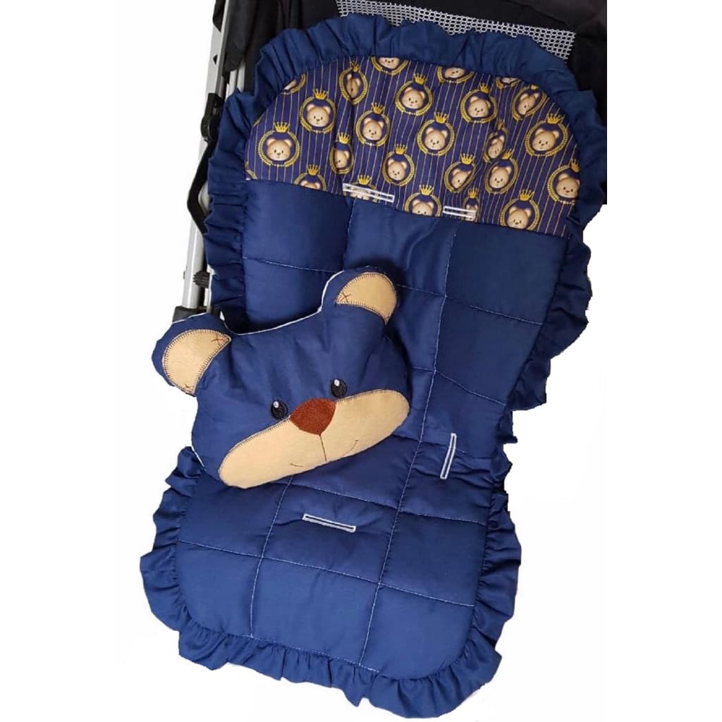 Capa para Carrinho de Bebê Urso Marinho + Almofadinha Decorativa