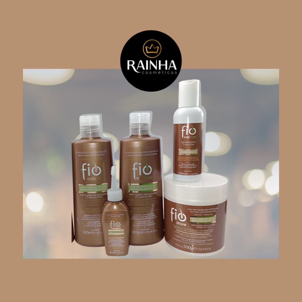 Kit Complexo Capilar Reconstrutor do Fio Queratina Hidrolisada Fio Restore Marrom