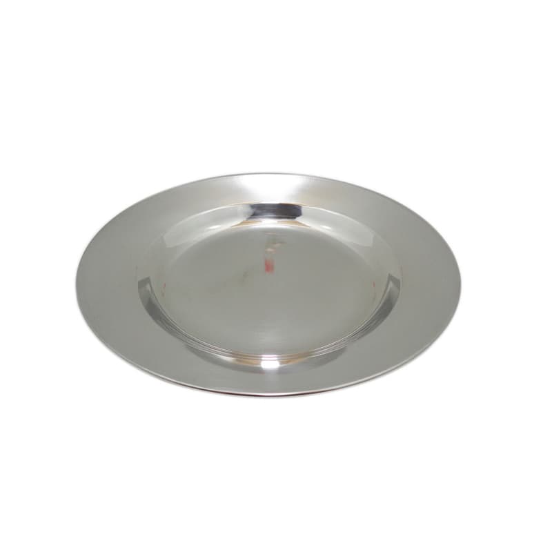 Prato Redondo Em Aço Inox Resistente Fundo De 23cm Kehome
