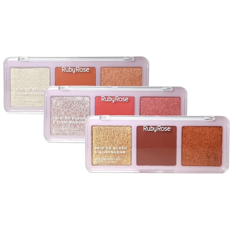 Trio De Blush E Iluminador - Ruby Rose