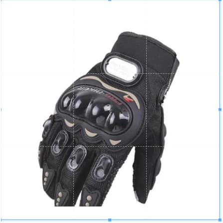 Luva Pro Biker Preta Moto Motoqueiro Motocross Bike Trilha - Preto