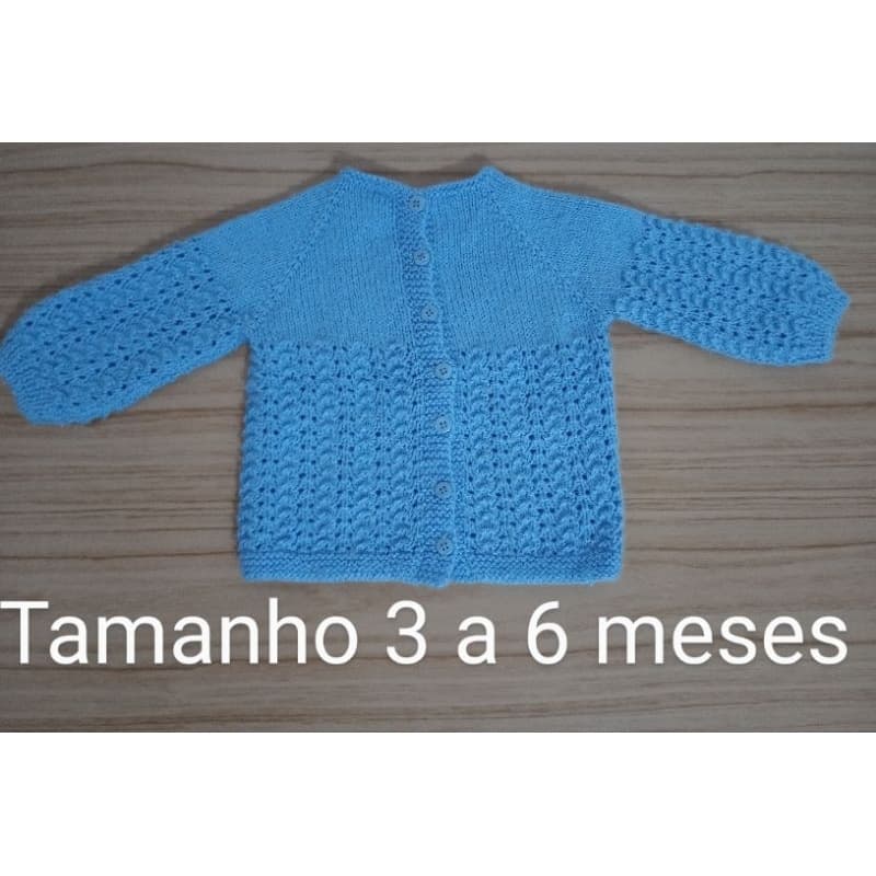 Casaco de lã infantil azul  de 3 a 6 meses- desapego