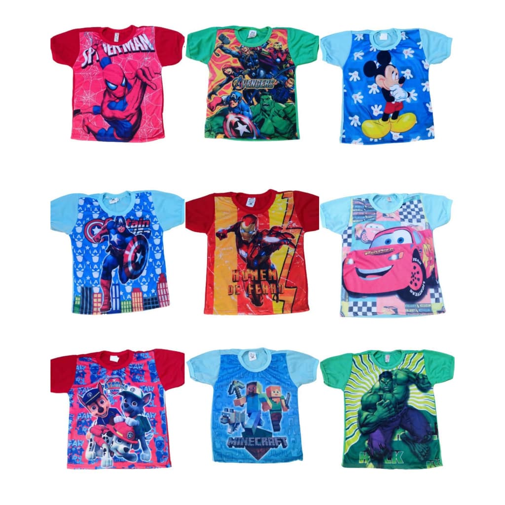 KIT 3 Camisetas Infantil de Menino